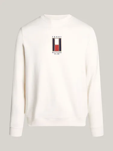 Polerón Con Logo Vertical Bordado Blanco Tommy Hilfiger