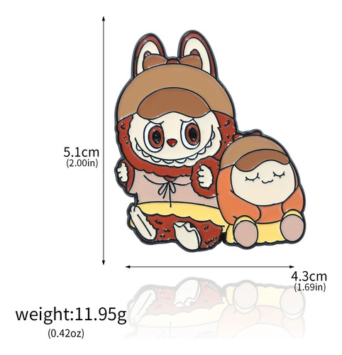 Pin Prendedor Labub 3.5 Cm - Diseño Genérico 6 Pcs Labubu