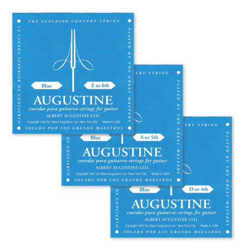 Augustine Strings - Paquete De Bajo Azul De Alta Tension  C