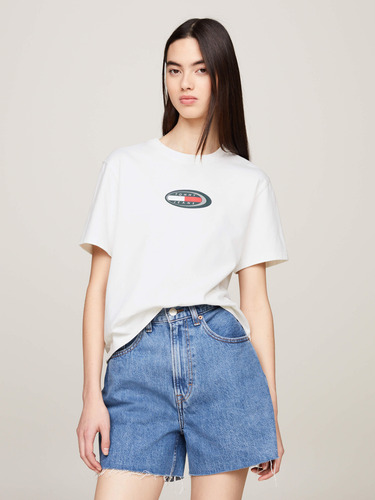 Playera Blanca Archive Con Logo Retro De Mujer Tommy Jeans