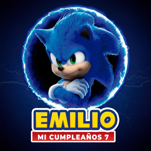 Lona 1 X 1 Metros Personalizada Fiesta Cumpleaños Personajes Sonic