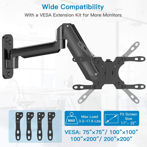 Imagen 3 de 7 de Soporte De Pared Huanuo P/monitor Vesa 17 A 32»