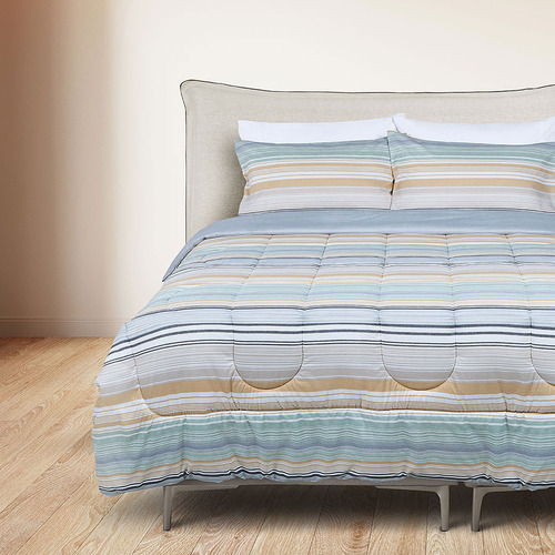 Plumón Reversible Soft Touch Alirio Azul 2 Plazas
