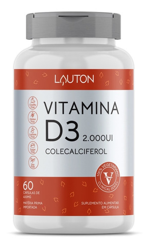 Vitamina D3 Colecalciferol 2000 Ui - 60 Caps Lauton