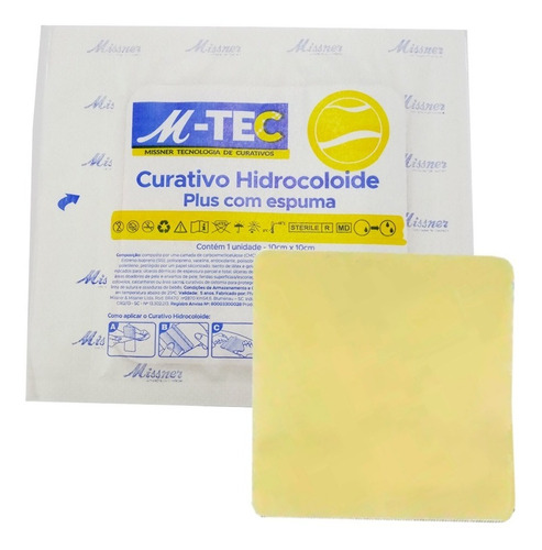 Curativo Hidrocoloide Plus Com Espuma 10 X 10cm M-tec