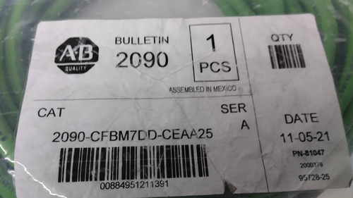 Cable Allen Bradley 2090-cfbm7dd-ceaa25 Nuevo (Usado)