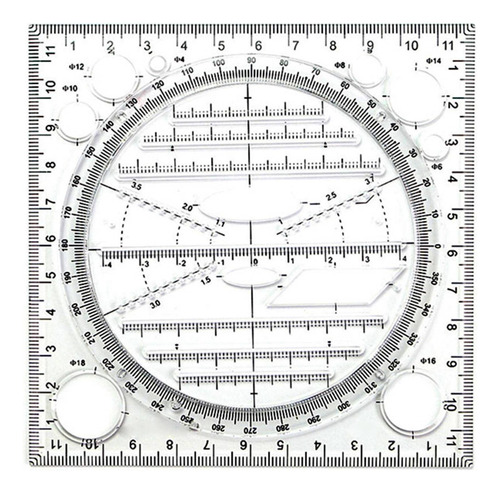 Plantilla De Dibujo Circular Multifuncional, Dibujo Geométri