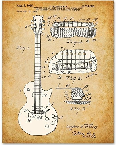 Gibson Les Paul Guitarra - Impresión De Patente