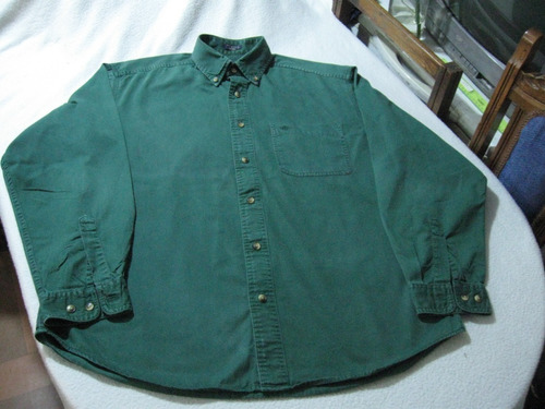Camisa,de Mezclilla Dockers Talla L Color Verde Manga Larga