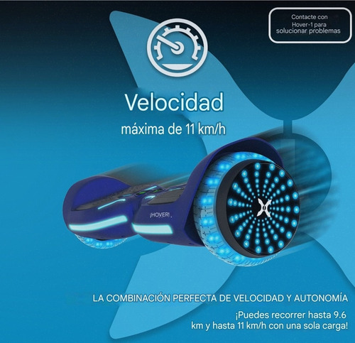Hover-1 I-100 Motor 400w 11kmph Bluetooth Ruedas Led 6.5 PLG