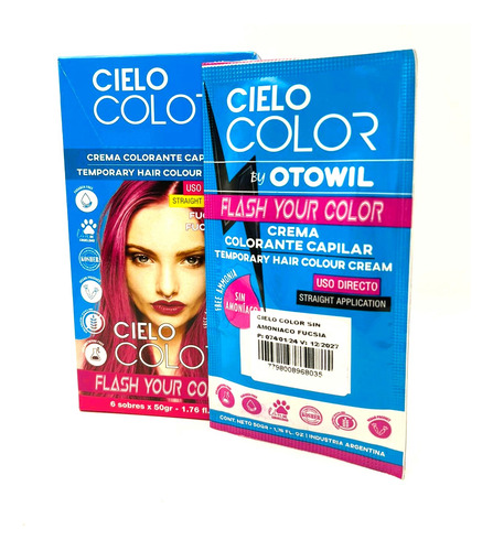 Caja Tinte X 6 U Cielo Color Tono Fucsia 50g X6 Otowil