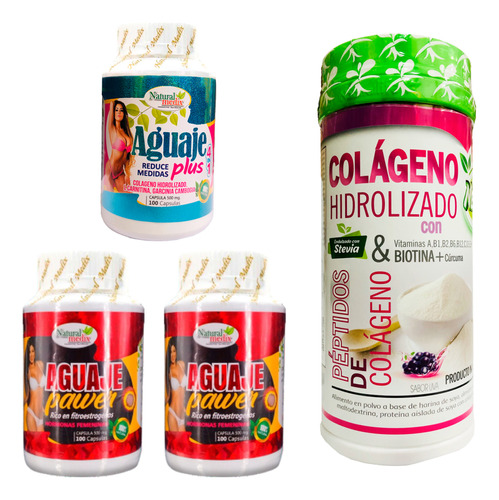 Aguaje Plus + Aguaje Pawer X2 + Colageno Hibronizado Blanco