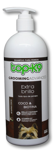 Topk9 Shampoo Grooming Advanced Extra Brillo, Coco/biotina Fragancia Coco