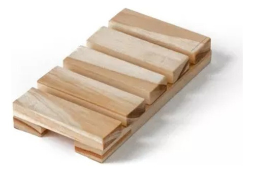 6 Jaboneras Dobles De Madera 13x7 Cm Shampoo Sólido Ó Jabón Madera