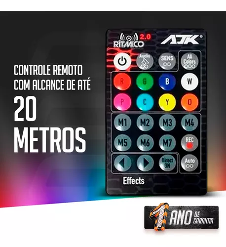 4 Strobo Automotivo Carro Ajk 4 Faróis Rgb Com Controle Novo