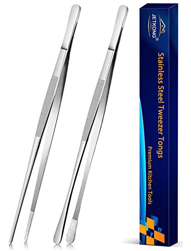 Pinzas De Cocina Jetkong De 12 Pulgadas, Acero Inoxidable, 2