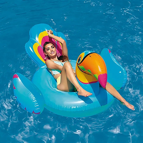 Boia Inflável Grande Tucano Piscina Praia Suporta 90kg Mor Cor Azul