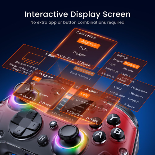 Wireless Gaming Controller Gusgu G7 W/ Interactive Screen