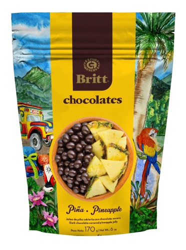 Chocolate Britt Colombia Piña 170g - Kg a $235