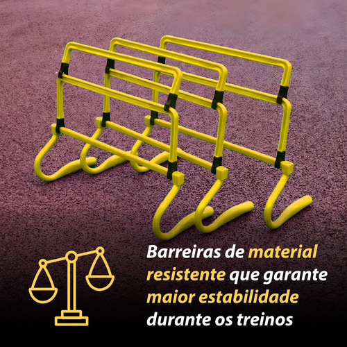 Kit Barreira C/ 4 Obstáculos 4 Alturas Ajustáveis Agilidade