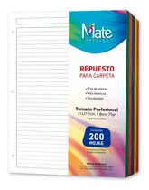 Comprar Mate | Hojas Para Carpeta | Carta | 200 Hojas | Filo Colores