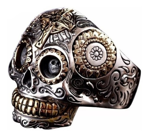 925 De I Calavera Plata Anillo Maciza Hombre Mujer