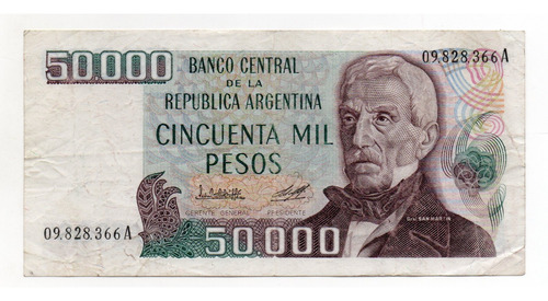 Billete Argentina 50000 Pesos Ley Bottero 2497a