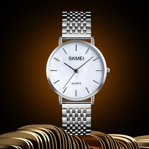 Skmei 1567 Mulheres Relógio De Aço Inoxidável Elegante Prata