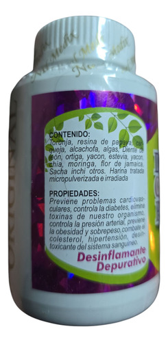 Suplemento Contra La Diabetes, Colesterol Y Presión 100 Cáps Sin Sabor
