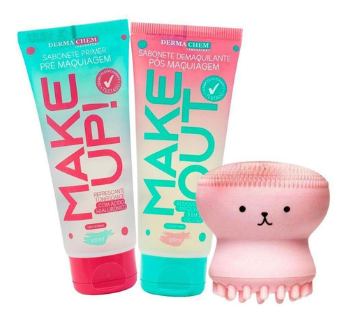 Kit De Sabonetes Primer E Demaquilante + Esponja Polvo