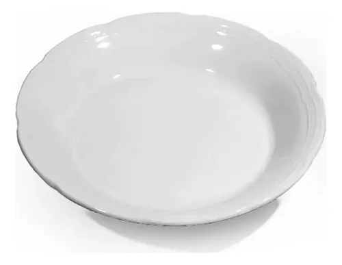 Plato hondo porcelana blanca sale