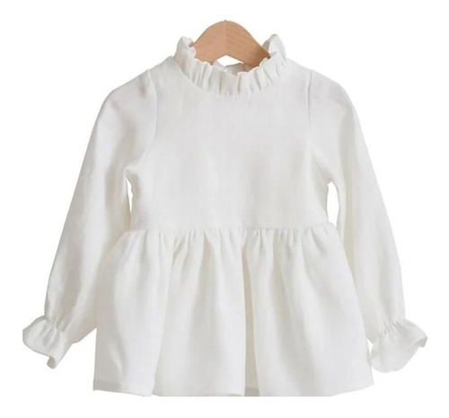 Molde Digital Blusa Bebe Cuello Alto Fruncido, Talles 1 Al 5