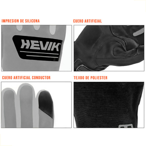 Guante Moto Con Protecciones - Hombre - Negro/gris