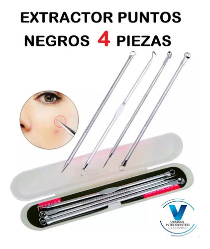 Extractor Puntos Negros Espinillas Acné Kit X 4 Unidades