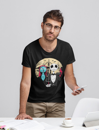 Camiseta Halloween King Jack Skellington American Gothic