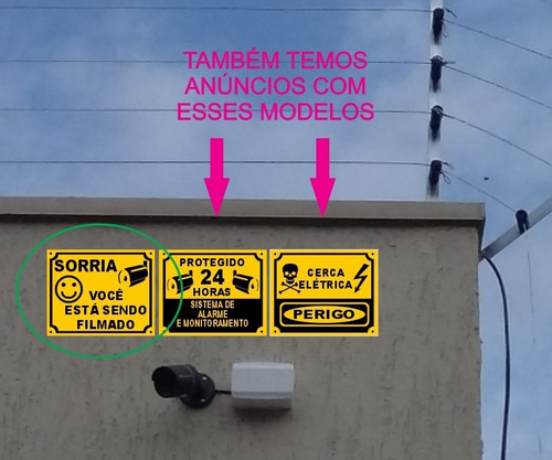 3 Placas Sorria Você Esta Sendo Filmado Monitorado Protegido