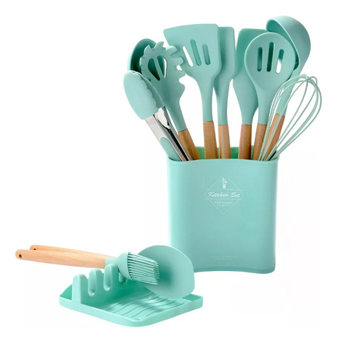 Set De Utensilios De Silicona, Cucharones Espátula 13 Piezas