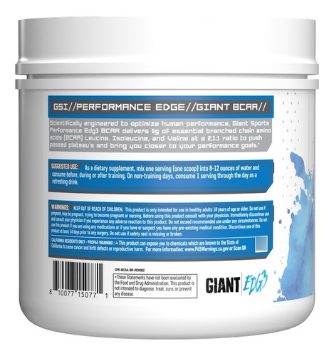 Giant Sports Performance Bcaas Aminos 2:1:1 495g | 60 Srv |