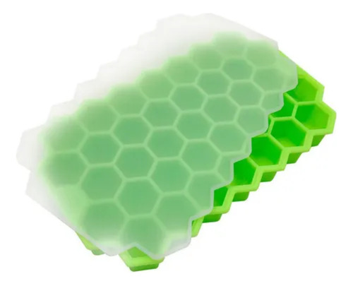Cubetera Silicona Hexagonal Hielera Tapa Apto Horno