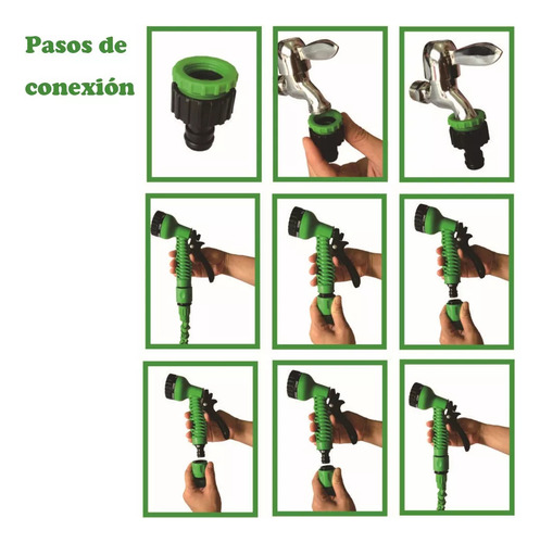 Manguera Expandible Retráctil 15 M Con Aspersor Para Jardin