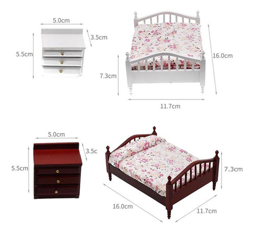 Conjunto De Mesa E Cadeira Floral Branco 1:12 Para Casa De