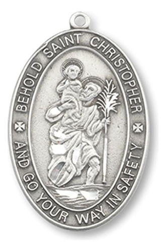 San Cristobal Peltre Viaje Medalla Colgante 1 Pulgada En 24