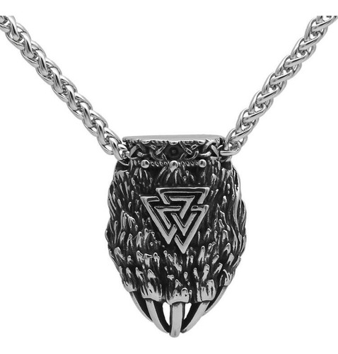 C Colar De Garra Urso Viking Com Nó Celta Inoxidável Valknut