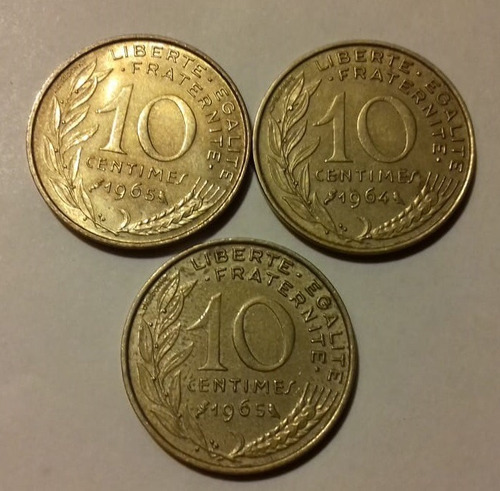 Francia 10 Centimes 1963 1964 1965 1967 1969 Centimos C/u