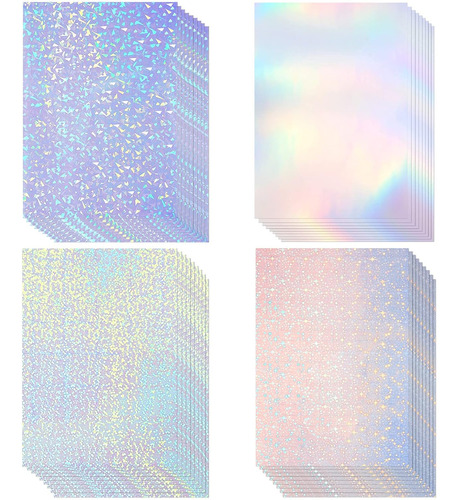 36 Hojas De Papel Adhesivo Holográfico, Transparente, ...