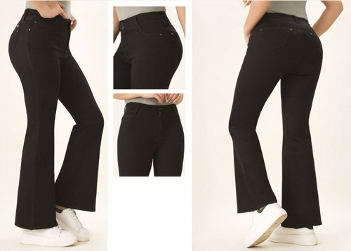 Imagen 1 de 2 de Jean Bota Campana Negro Cromo Jeans