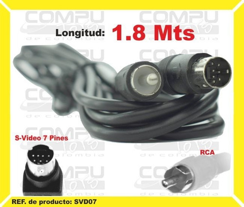 Cable S-video 7 Pin A Rca 1.8m Ref: Svd07 Computoys Sas