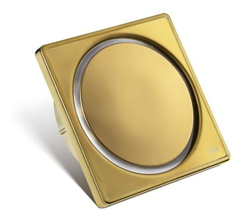 Kit 01 - Ralo Click Inox Dourado 10x10 Cm + Porta Grelha