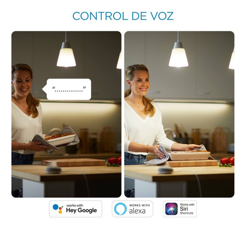 Imagen 4 de 6 de Pack 2 Amp Wiz Multicolores E27 Wi-fi Bt Matter Google Alexa