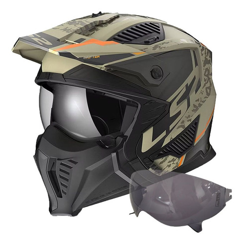 Casco Para Moto Ls2 Of606 Drifter Devor Arena Matte